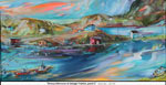 Breezy Afternoon at Salvage-Triptych, panel-2, Oil on Canvas